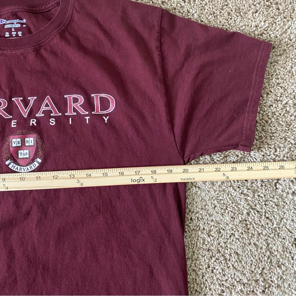 Men’s Champion Burgundy Harvard University  T-Shirt - Picture 5 of 6